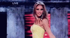 Miss Venezuela Yellow Dress GIF