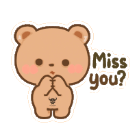 Miss You Cute Bear Sticker GIF