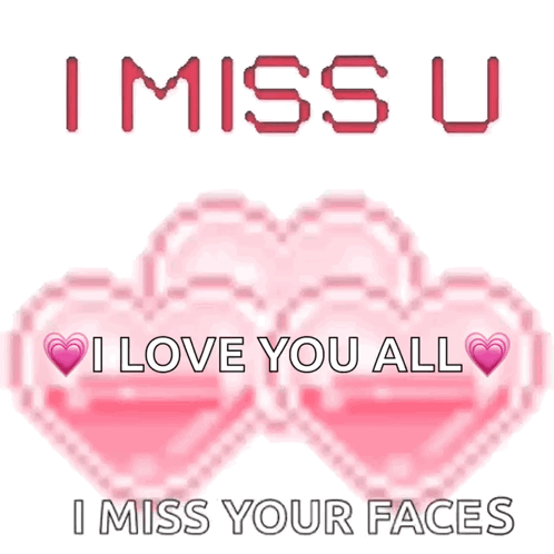 Miss You Love You With Two Pink Hearts GIF