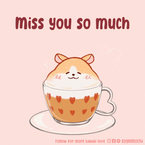 Miss You So Much Cute Dog In A Coffee Mug GIF