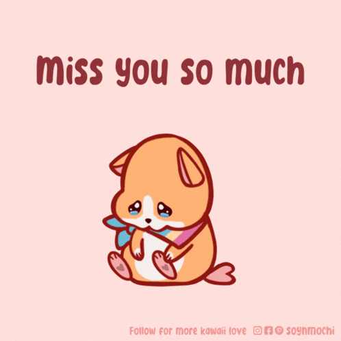Miss You So Much Sad Cute Dog GIF
