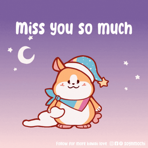 Miss You So Much Sleepy Cute Animal Sticker GIF