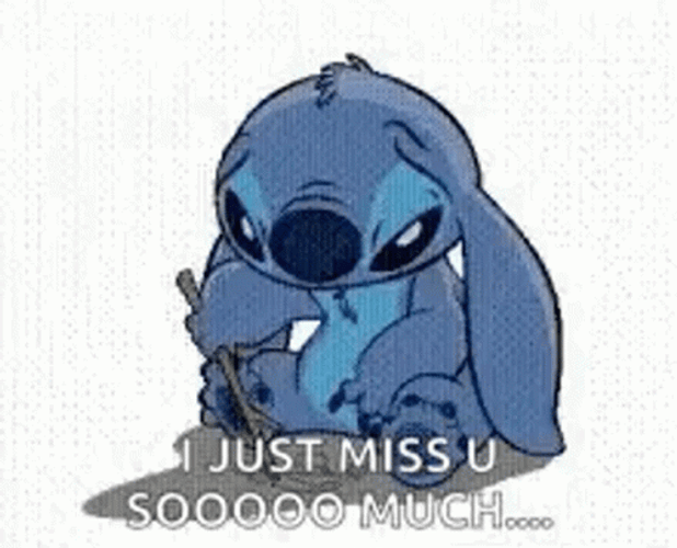Miss You Stitch Sad GIF