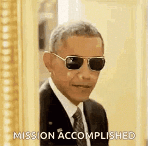 Mission Accomplished Barrack Obama Finger Gun GIF