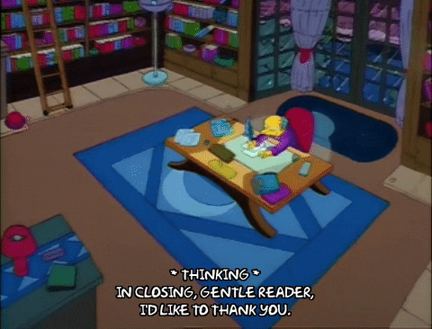 Mister Burns Busy Writing Thank You Letter In His Office GIF