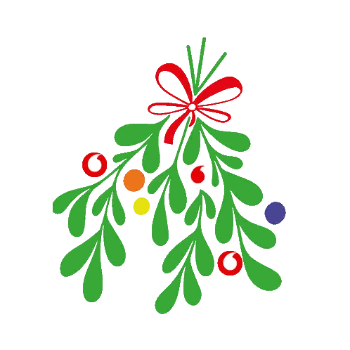 Mistletoe Branch with Red Bow
