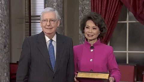 Mitch Mcconnell Elaine Chao Pose Meme GIF