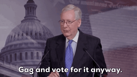 Mitch Mcconnell Gag And Vote Meme GIF
