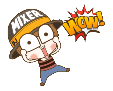 Mixer My Husband Only say wow cartoon text