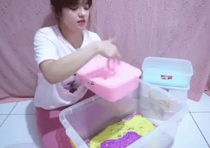 Mixing Different Slime In The Basin GIF