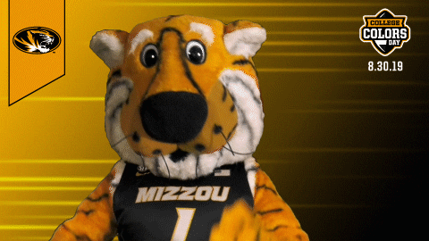 Mizzou Truman The Tiger Covers Eyes GIF