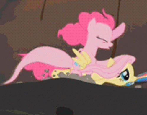 Pinkie Pie Riding Fluttershy Mlp GIF