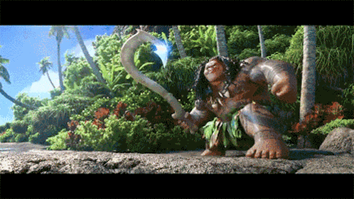 Moana Character Holding Hook GIF