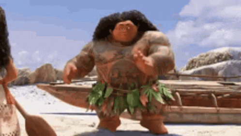 Moana Character Standing On Beach GIF