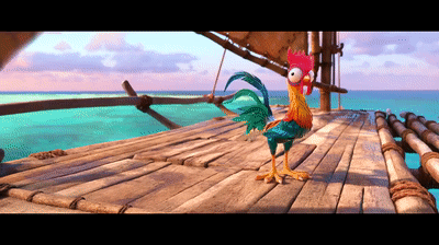 Moana Cute Hei Hei The Rooster Eating GIF