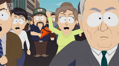 Unruly Mob Attacking In South Park GIF