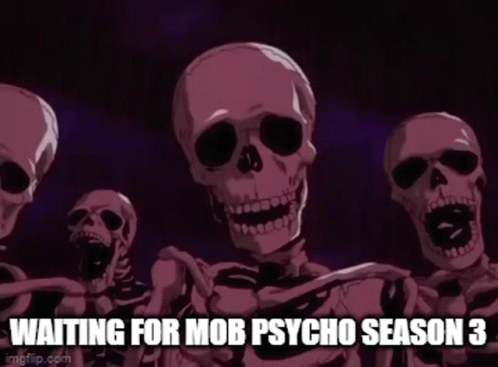 Skeleton Crowd Waiting For Mob Psycho Meme GIF