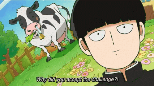 Mob Psycho 100 Cow Mob Loves Milk GIF