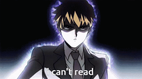 Mob Psycho 100 Reigen I Can't Read GIF