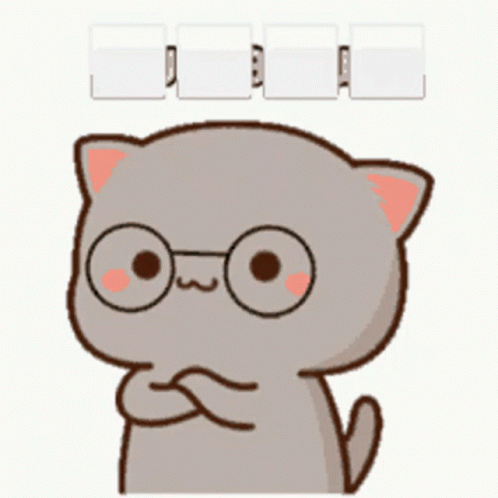 Mochi Cat Nodding With Glasses GIF