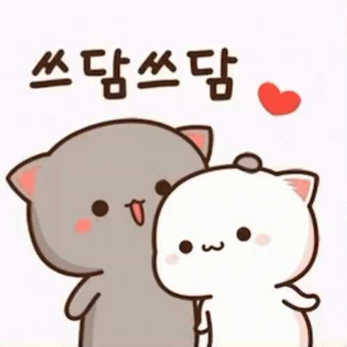 Mochi Cat Patting Head GIF