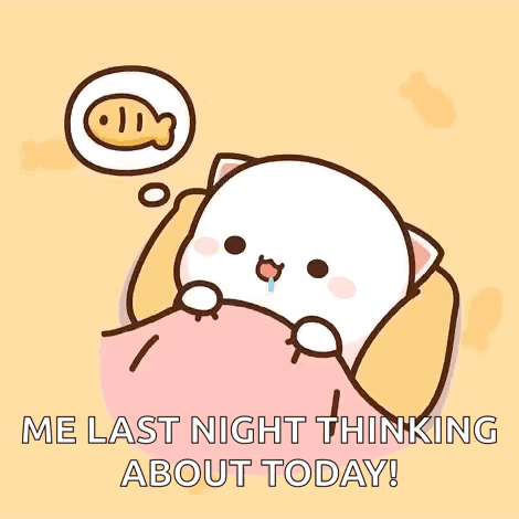 Mochi Cat Thinking Of Food GIF