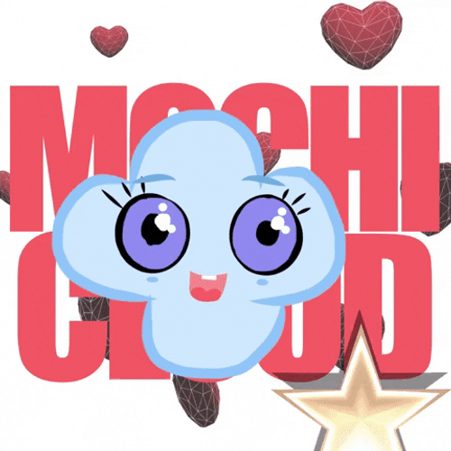 Mochi Cloud Hearts Animation GIF