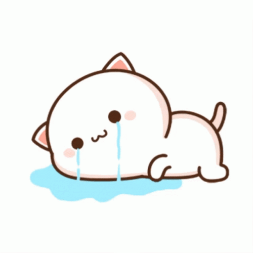 Mochi Crying Cat Lying On The Floor GIF