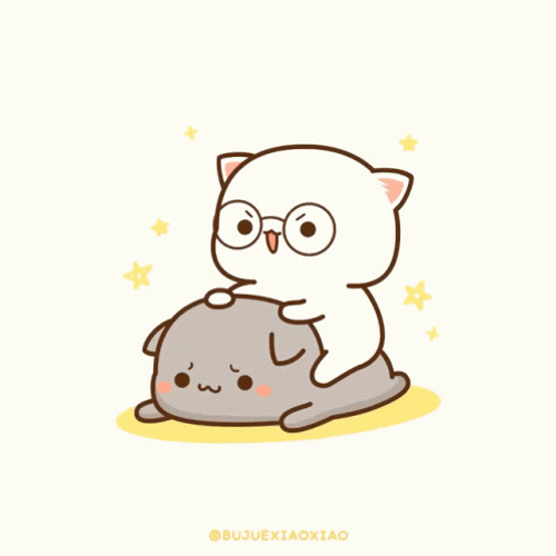 Mochi Mochi Peach Cat In Eyeglass GIF
