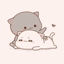 Mochi Peach And Goma Cat Back Rubbing GIF