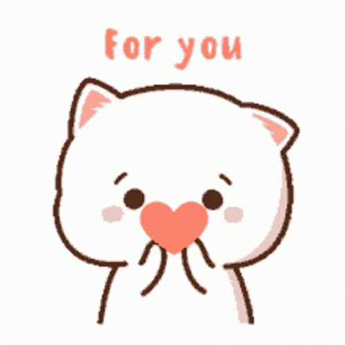 Mochi Peach Cat Giving Hearts For You GIF