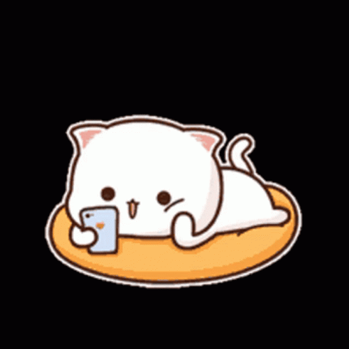Mochi Peach Cat Texting GIF