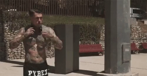 Model Stephen James Wearing Headset GIF