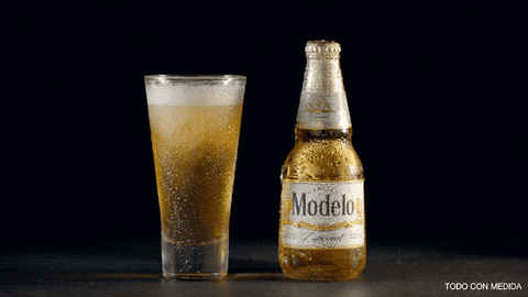 Modelo Beer Being Poured On Glass GIF