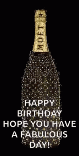 Moet Champagne Bottle With Bubbles
