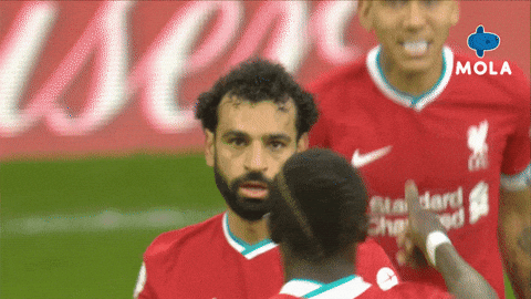 Mohamed Salah And Teammate Hug GIF
