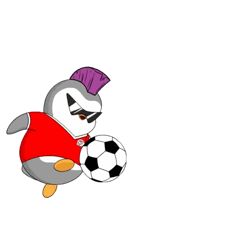 Mohawk and Sunglasses Penguin Kicking Soccer Ball