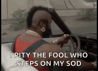 Mohawk Man Driving Says I Pity The Fool Who Steps On My Sod GIF
