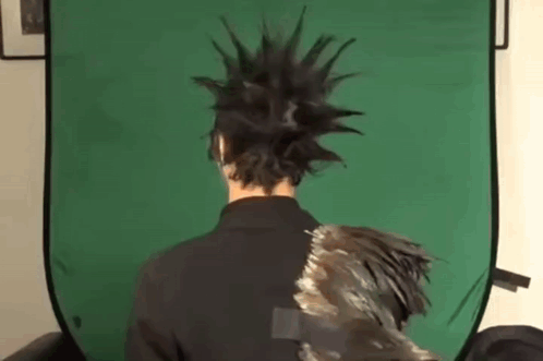 Mohawk Man With Bird On Back GIF