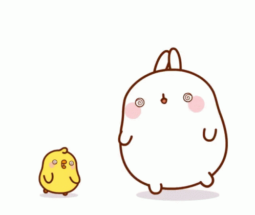Molang And Piu Piu Dizzy Eyes GIF