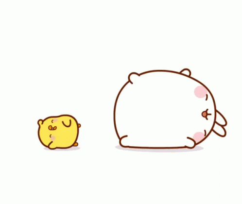 Molang And Piu Piu Knocked Down GIF