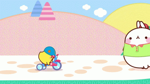 Molang And Piu Piu Meeting Hug GIF