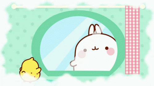 Molang And Piu Piu Mirror Playing GIF