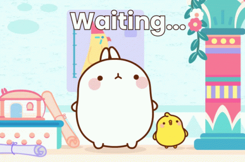Molang And Piu Piu Patiently Waiting GIF