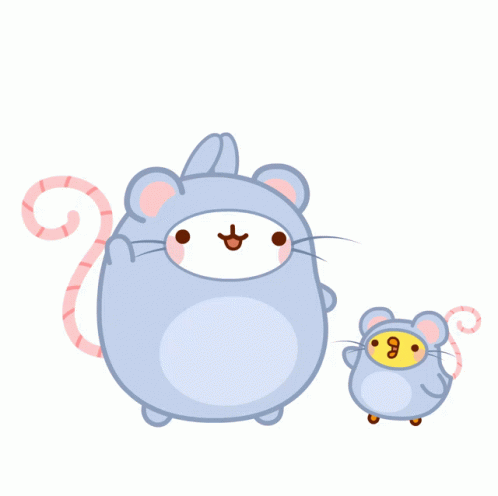 Molang And Piu Piu Rat Costume GIF