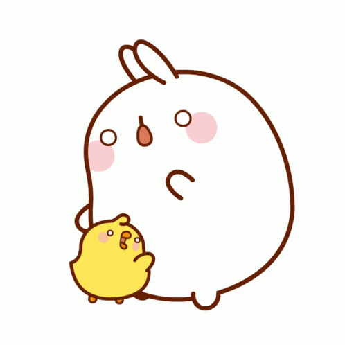 Molang And Piu Piu Shocked Expressions GIF