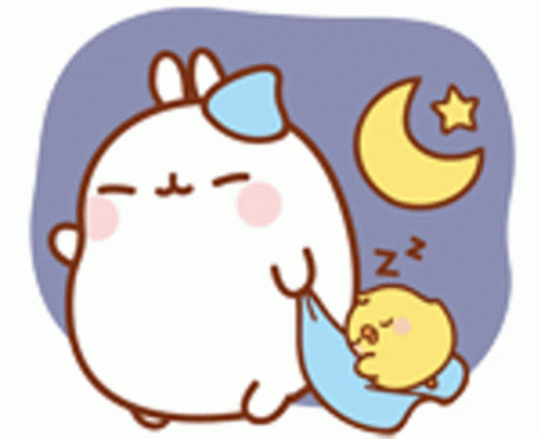 Molang And Piu Piu Sleeping GIF
