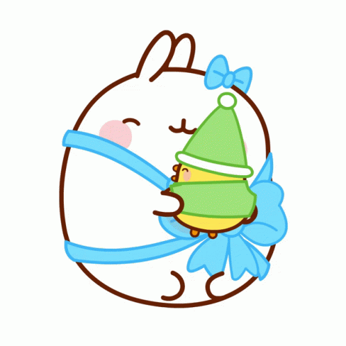 Molang And Piu Piu Tight Hug GIF