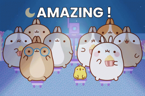 Molang And Piu Piu Watching Movie GIF