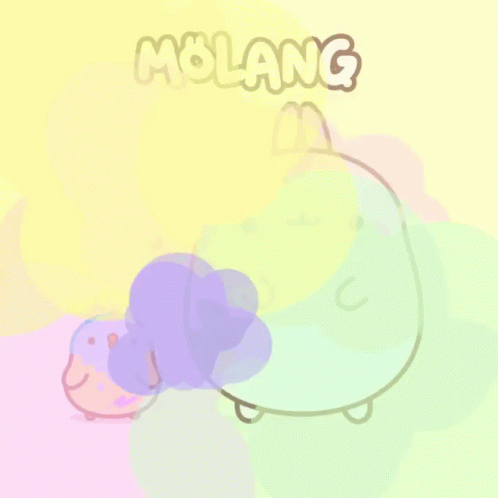 Molang Piu Piu Colorful Dance GIF
